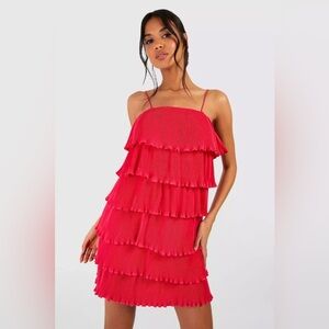 She + Sky very cherry tiered dress SZ LG